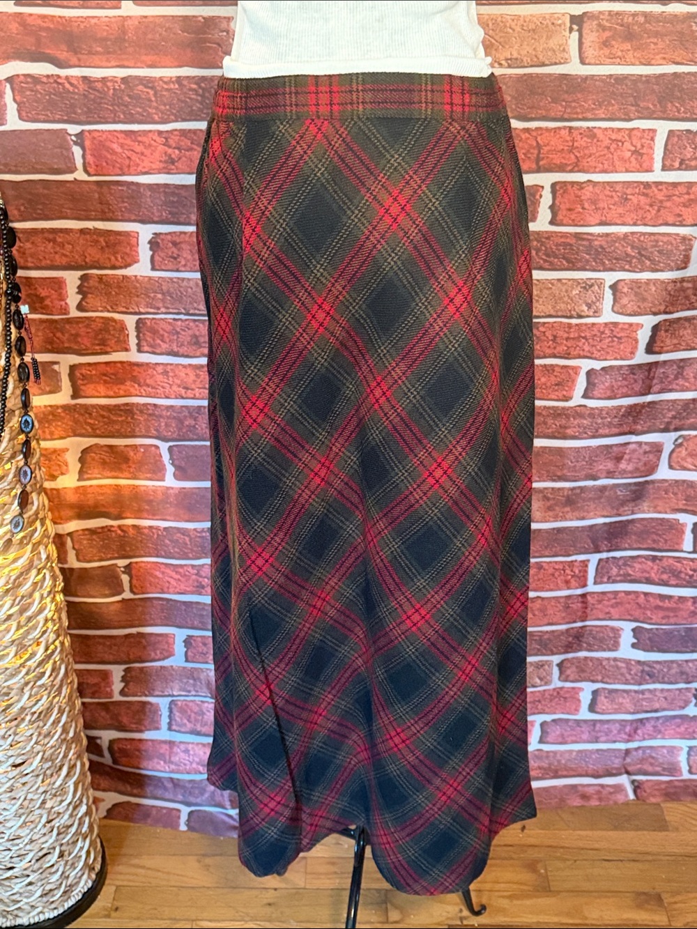 💃🏻 Sag Harbor Maxi Skirt — Red & Black Plaid — Sz 16 / C - Picture 8 of 11